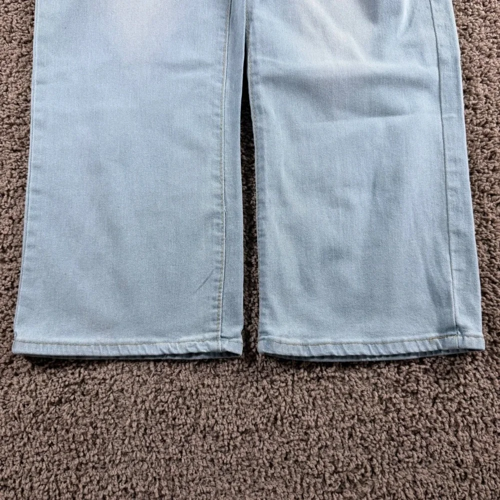 Light Wash Wide Leg Jeans Large Distressed Denim Pants jeans‎ high rise Womens
